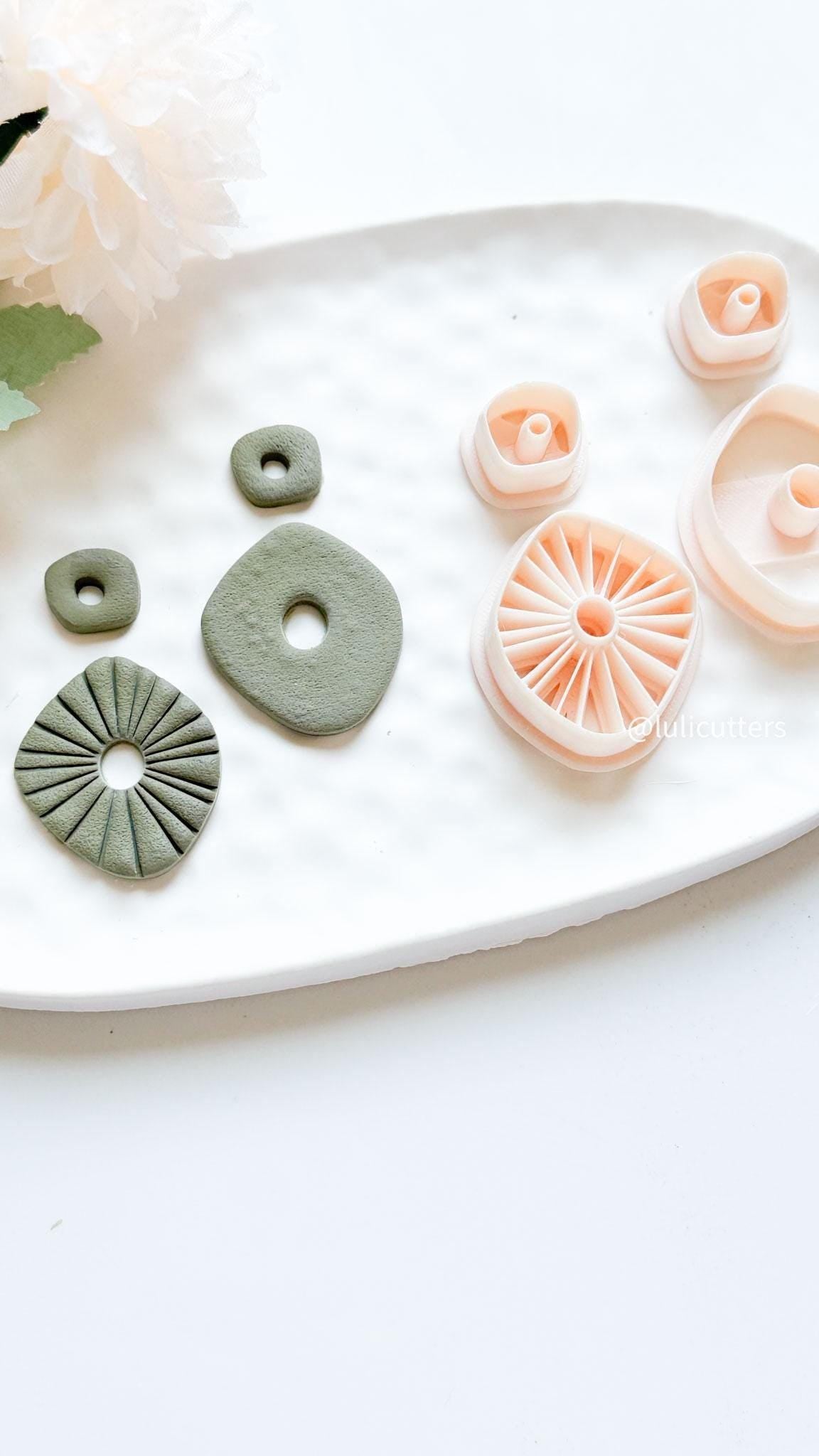 Organic Clay Earring Cutter Set: Plain & Lined DIY Jewelry Making