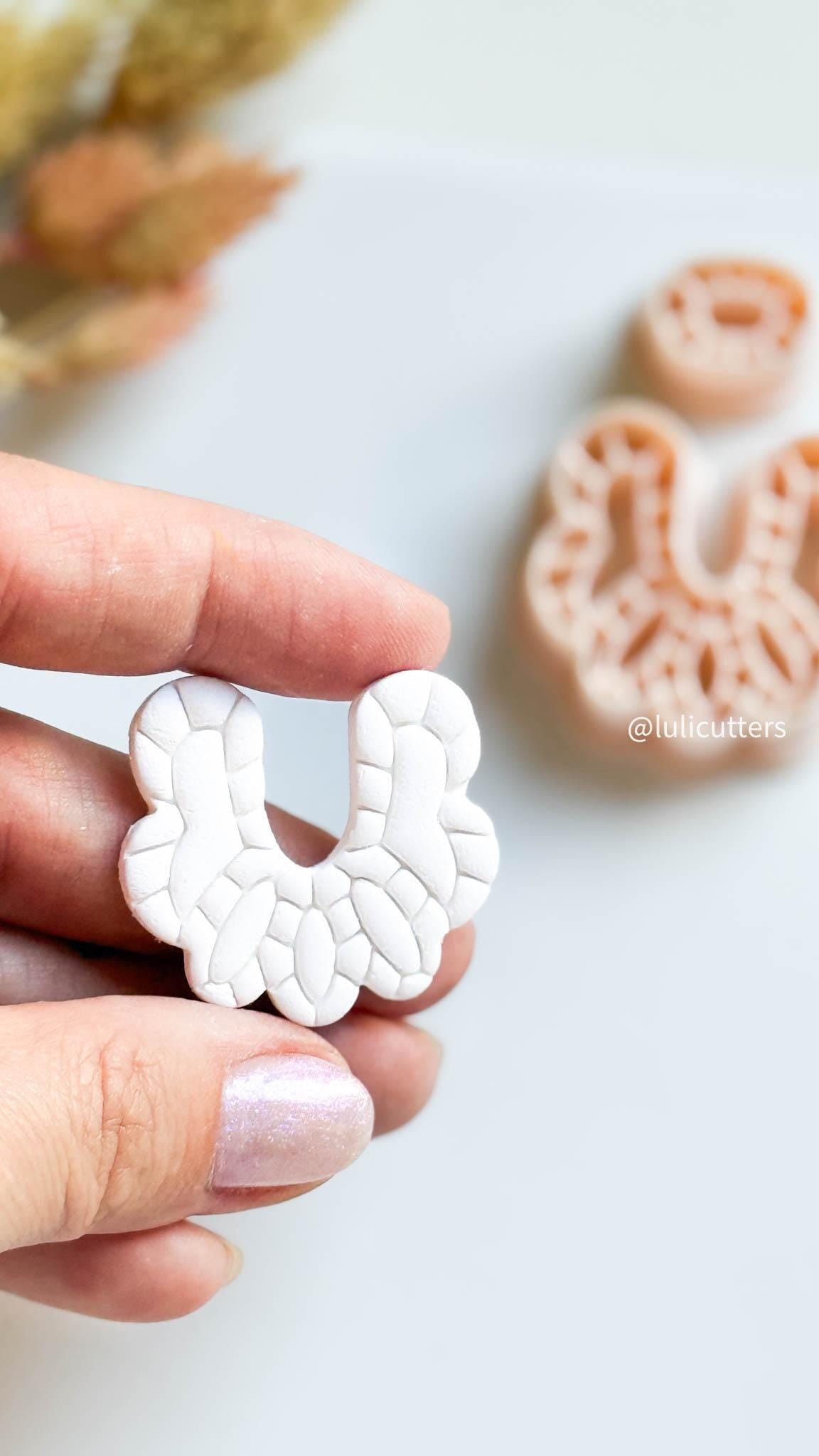 Abstract Layered Lines Clay Earring Cutter Set: Organic Texture