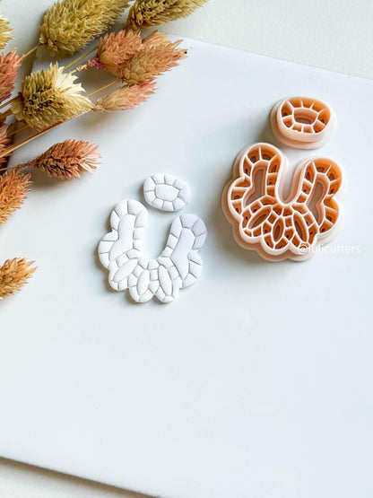 Abstract Layered Lines Clay Earring Cutter Set: Organic Texture