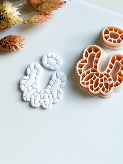 Abstract Layered Lines Clay Earring Cutter Set: Organic Texture