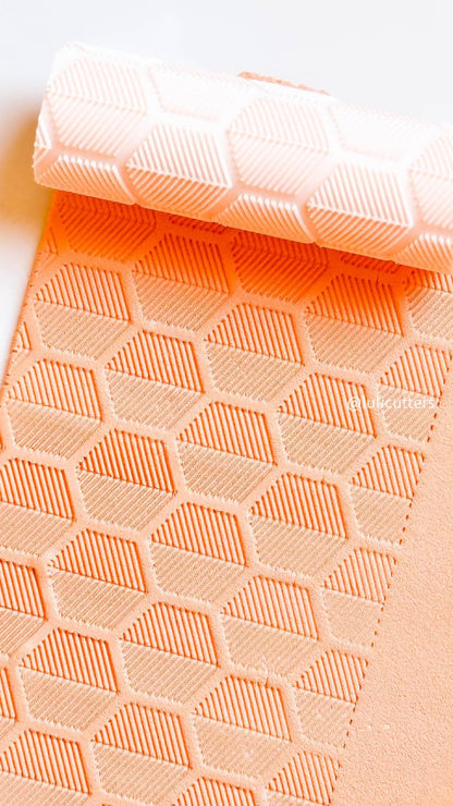 3D Cube Illusion Texture Roller: Polymer Clay Pattern (8cm)