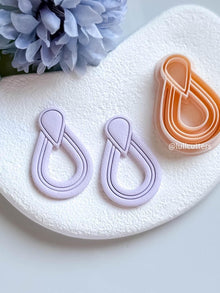 Layered Drop Clay Earring Cutter One-Piece Cutter with Built-In Teardrop Topper
