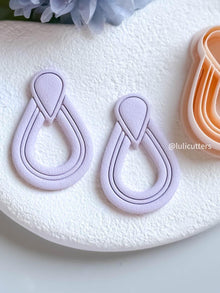 Layered Drop Clay Earring Cutter One-Piece Cutter with Built-In Teardrop Topper