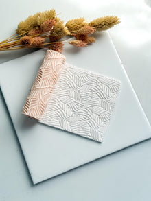 Leaf Wave Clay Emboss Roller: Polymer Clay Jewelry Texture - 8cm