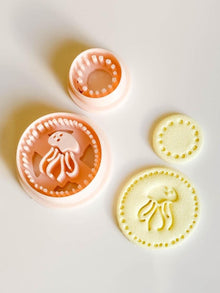 Jellyfish Clay Cutter Set Includes Ocean Dot Frame + Matching Topper