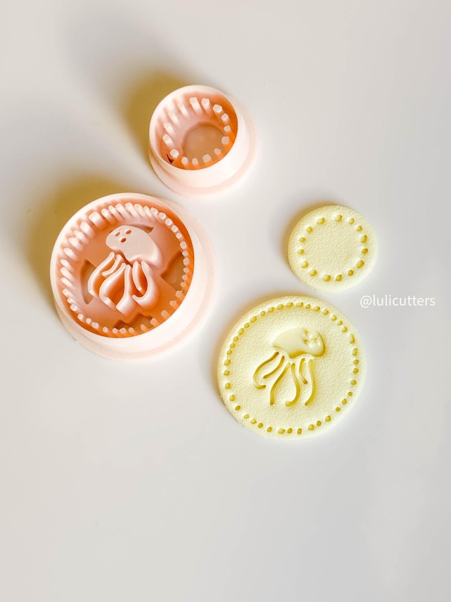 Jellyfish Clay Cutter Set Includes Ocean Dot Frame + Matching Topper