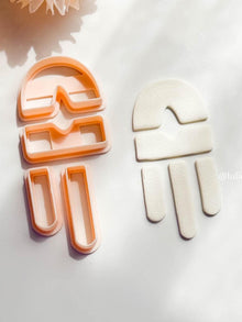 Abstract Arch Earring Cutter Set Includes Top, Middle & Dangle Pieces