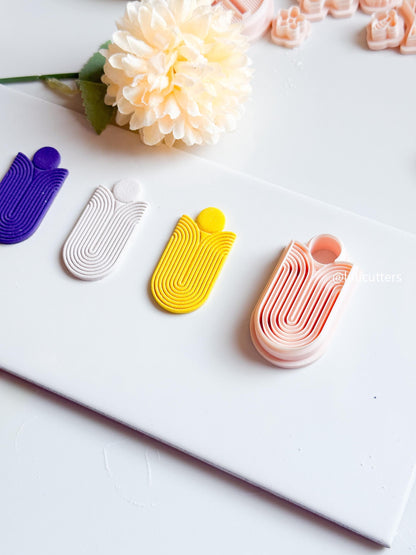 Boho Layered Arch Polymer Clay Cutter Modern Geometric Earring Cutter with Stacked Details