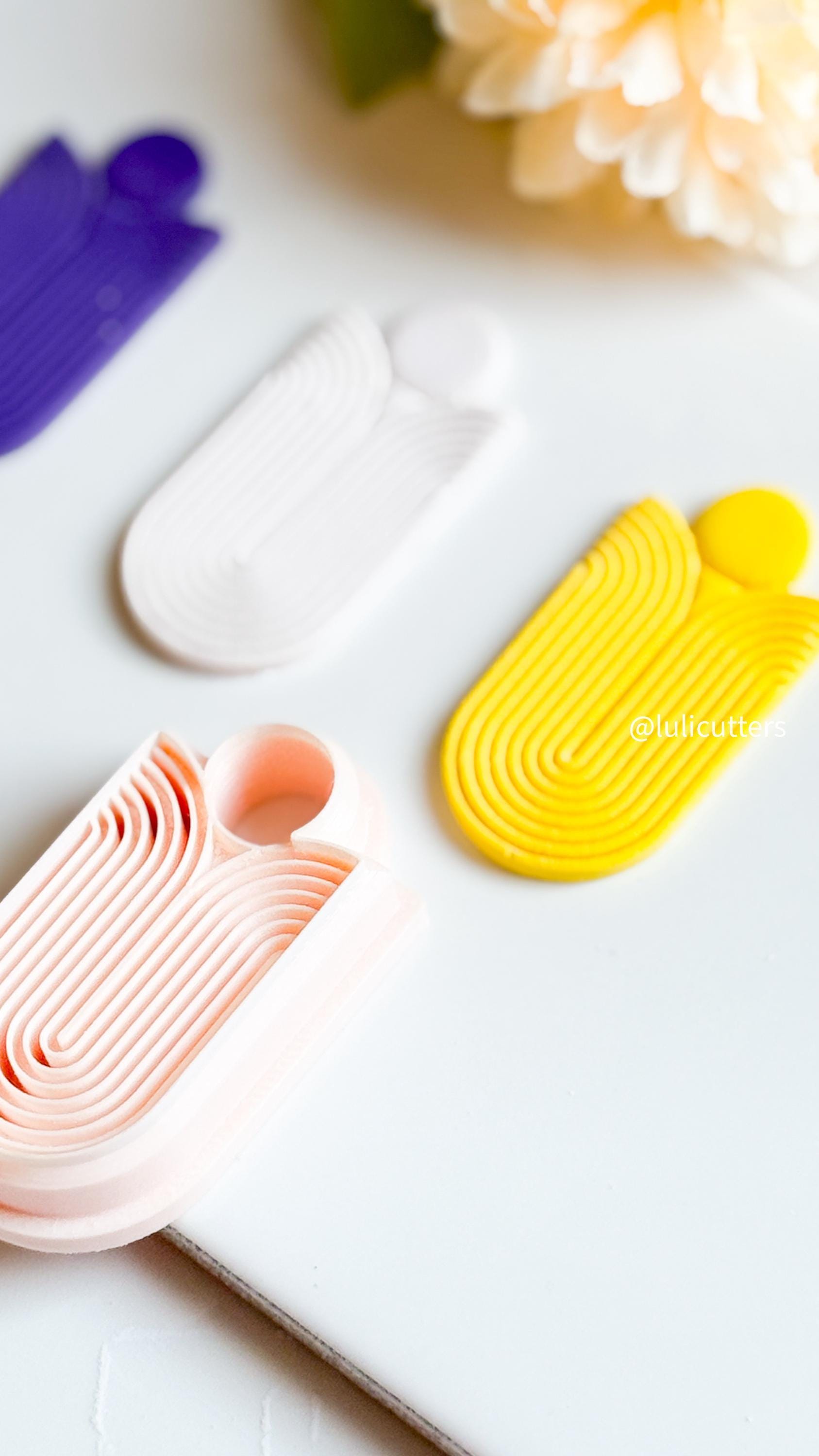 Boho Layered Arch Polymer Clay Cutter Modern Geometric Earring Cutter with Stacked Details