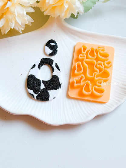 Cow Print Polymer Clay Cutter Animal Pattern Spot Shapes for Earrings, Jewelry, Crafts