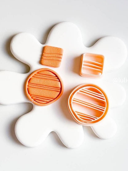 Geometric Polymer Clay Cutter Set: Organic Rounded Imprint Earring Tool