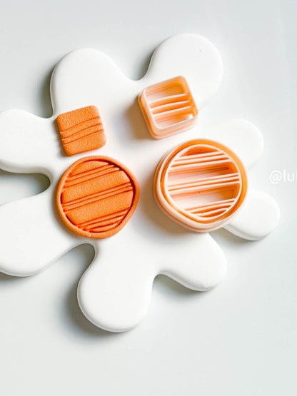 Geometric Polymer Clay Cutter Set: Organic Rounded Imprint Earring Tool