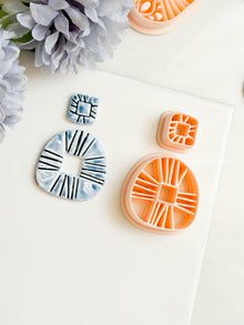 Lined Square Polymer Clay Cutter Set: Geometric Jewelry Making