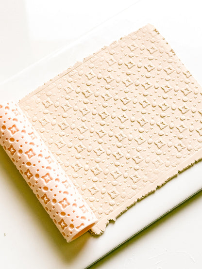 Stars and Dots Embosser Roller for Polymer Clay Geometric Texture Tool