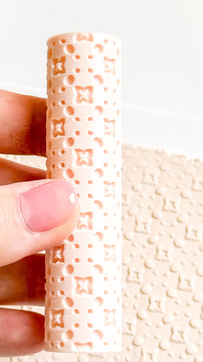 Stars and Dots Embosser Roller for Polymer Clay Geometric Texture Tool