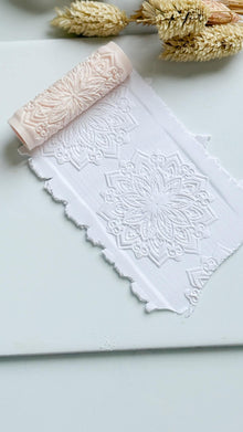 Mandala Floral Pattern Polymer Clay Roller Embossing Texture Tool