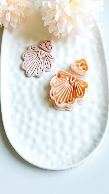 Floral Polymer Clay Cutters: Scalloped Fan & Petal Topper - DIY Jewelry Making