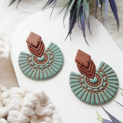Sunburst Fan Polymer Clay Earring Cutter: Boho Tribal Jewelry Tool