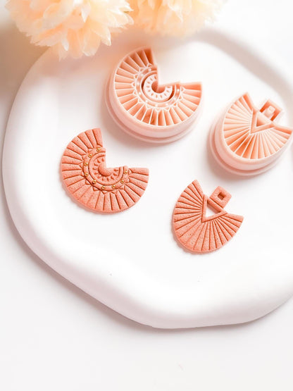 Sunburst Fan Polymer Clay Earring Cutter: Boho Tribal Jewelry Tool