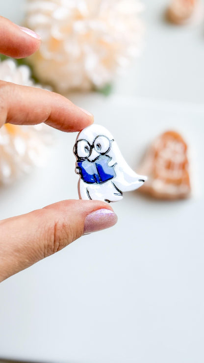 Bookish Ghost Polymer Clay Cutter: Halloween Jewelry Mold