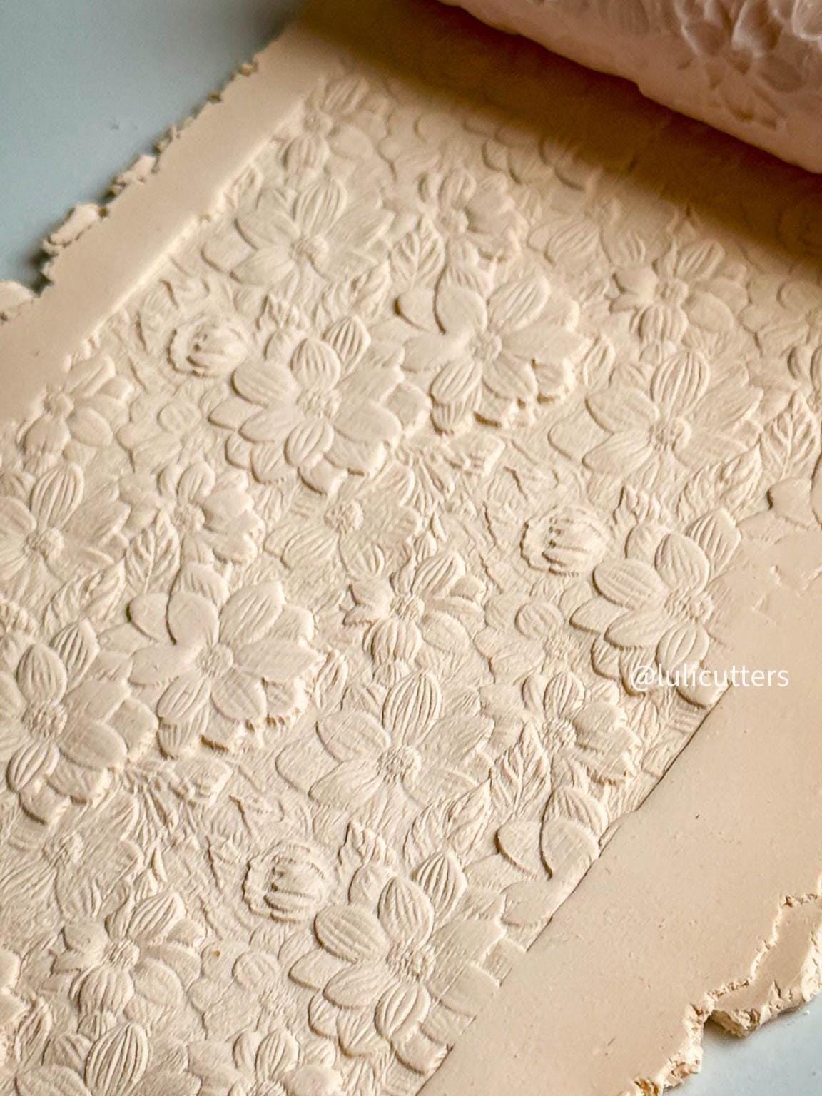 Floral Garden Texture Roller: Polymer Clay Imprint Tool