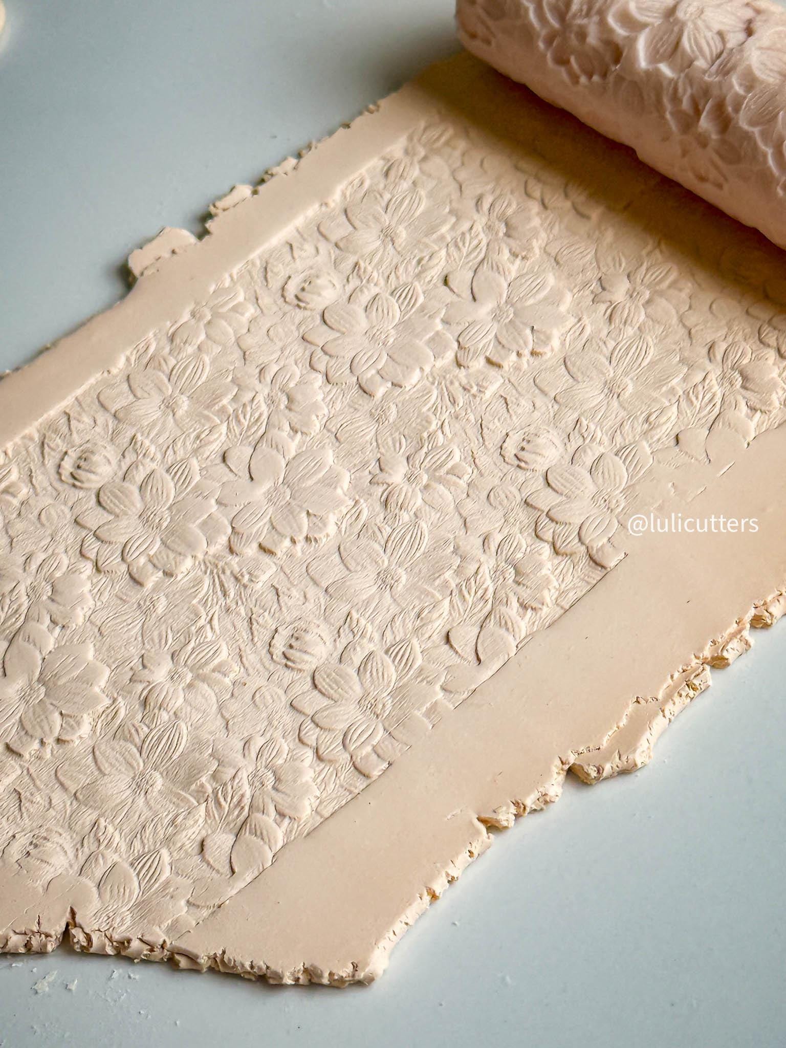 Floral Garden Texture Roller: Polymer Clay Imprint Tool