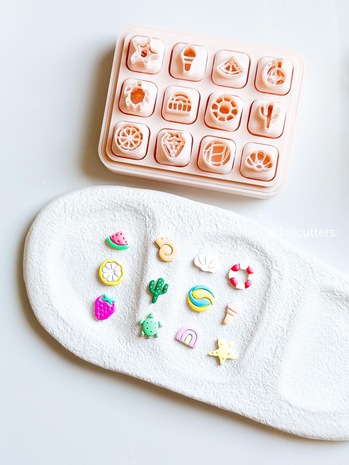 Mini Summer Clay Cutter Set: 12mm Beach Charms, Earring Cutters