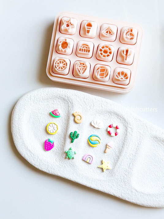 Mini Summer Clay Cutter Set: 12mm Beach Charms, Earring Cutters