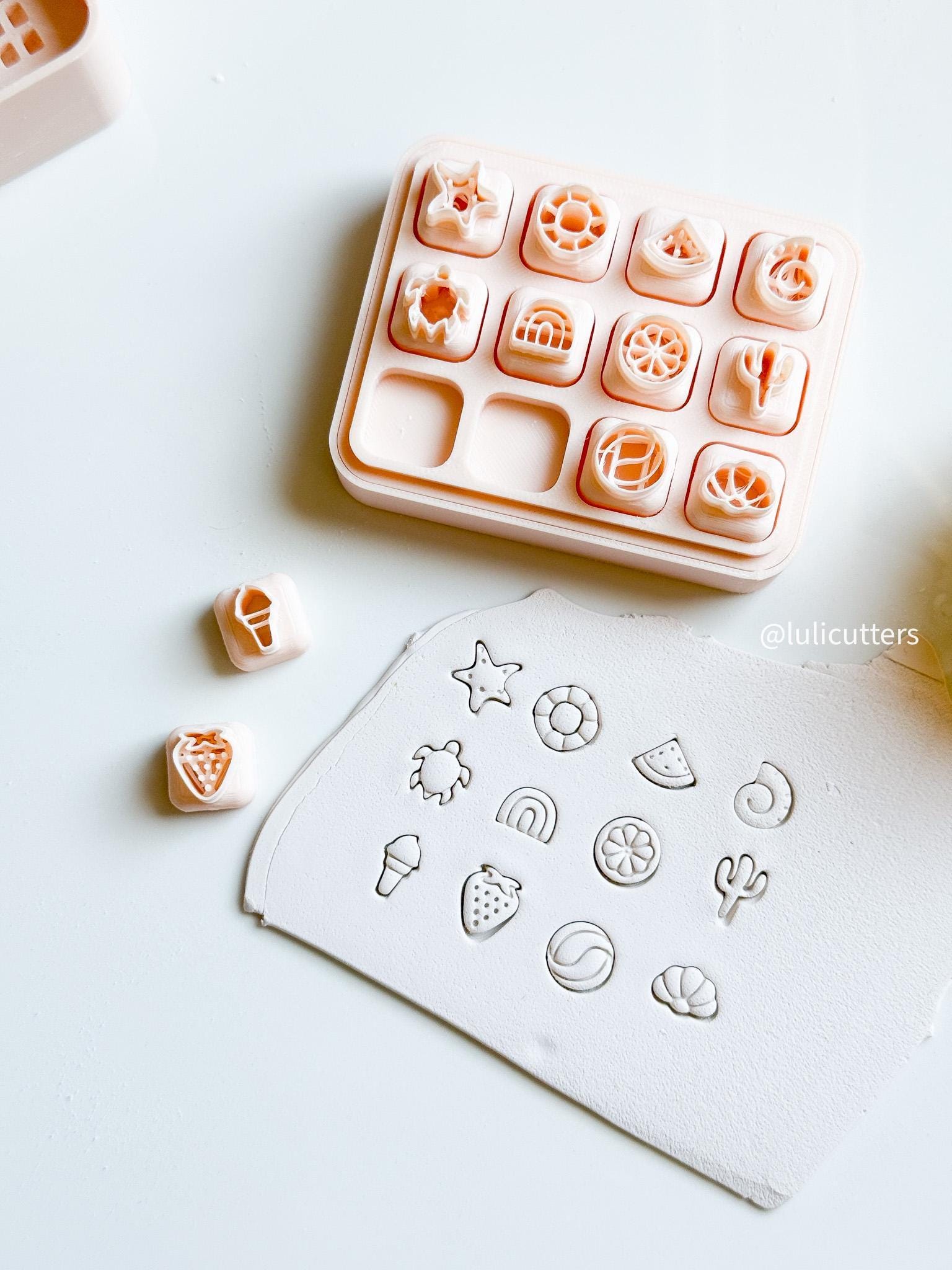 Mini Summer Clay Cutter Set: 12mm Beach Charms, Earring Cutters