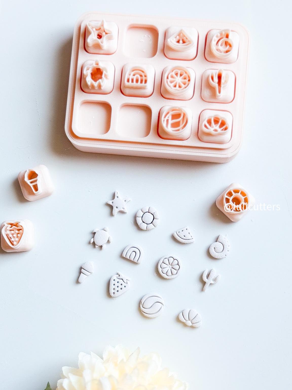 Mini Summer Clay Cutter Set: 12mm Beach Charms, Earring Cutters