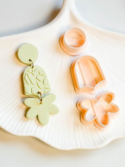 Playful Petal Earring Cutter Set Includes 3 Shapes - for Polymer Clay Jewelry