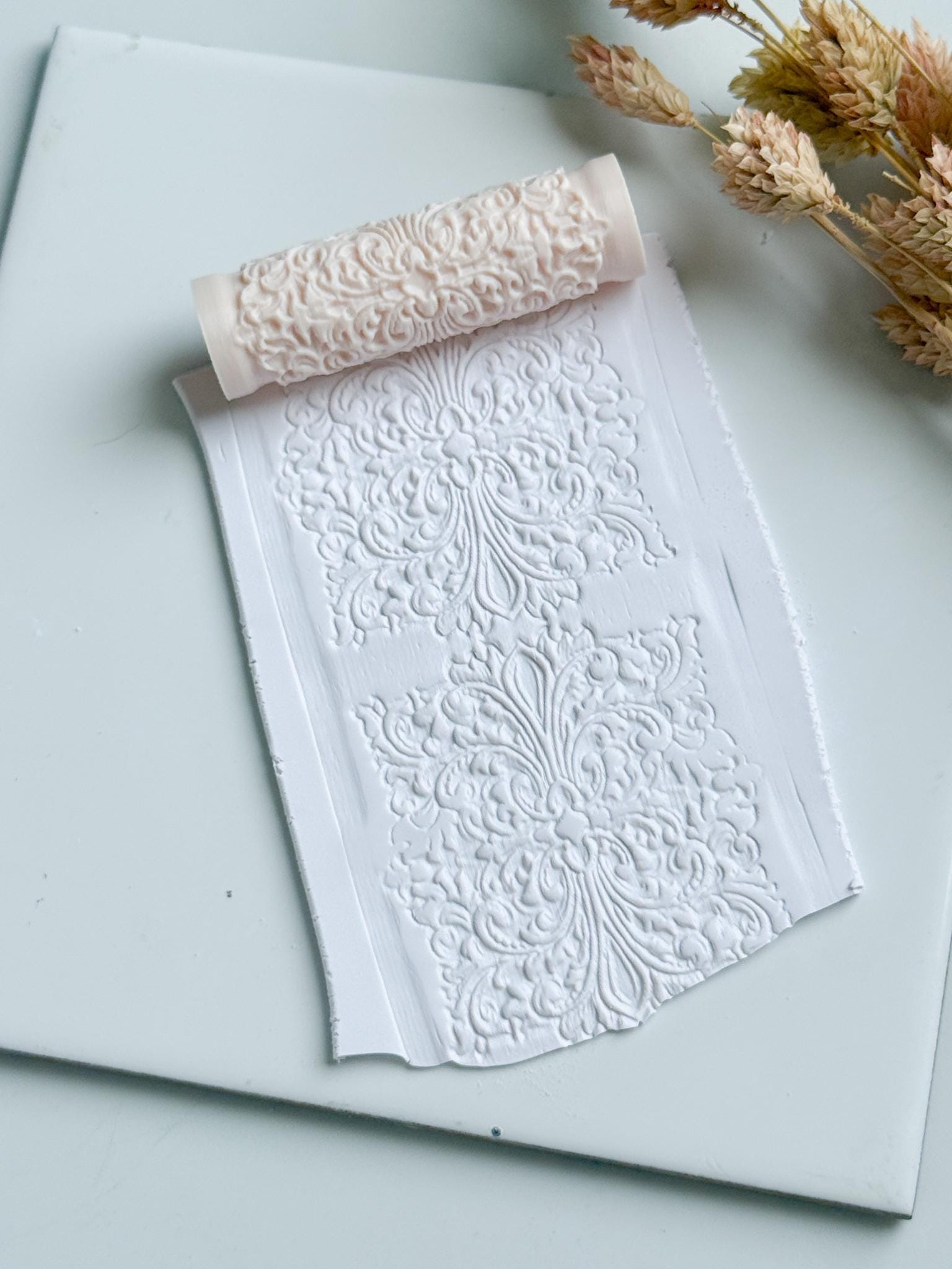 Vintage Scrollwork Polymer Clay Roller Embossing Texture Tool