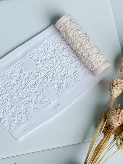 Vintage Scrollwork Polymer Clay Roller Embossing Texture Tool