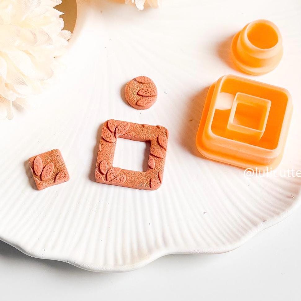 2 piece Square Frame Clay Cutter Double Cut-Out for Unique Earring Designs