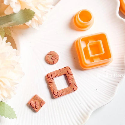2 piece Square Frame Clay Cutter Double Cut-Out for Unique Earring Designs