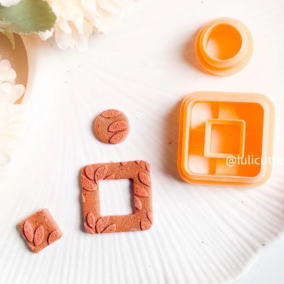 2 piece Square Frame Clay Cutter Double Cut-Out for Unique Earring Designs