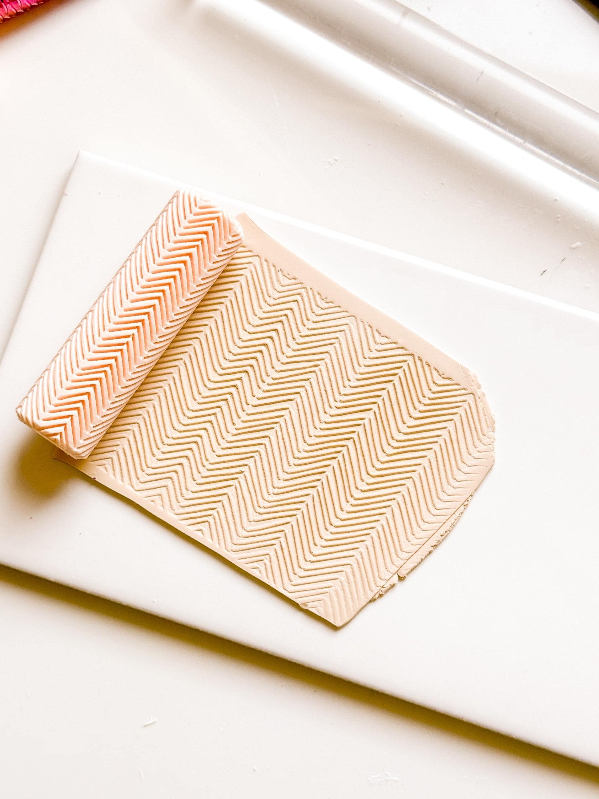 Chevron Embosser Roller for Polymer Clay Geometric Texture Tool