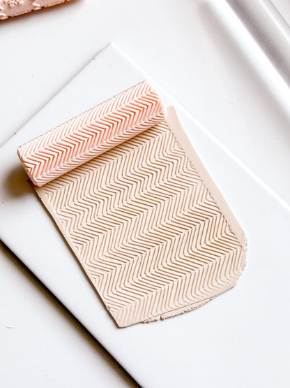 Chevron Embosser Roller for Polymer Clay Geometric Texture Tool