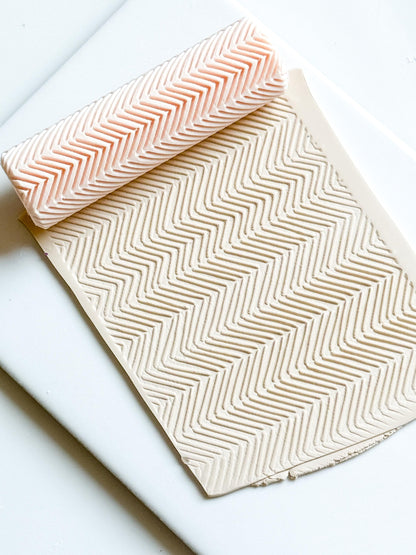 Chevron Embosser Roller for Polymer Clay Geometric Texture Tool