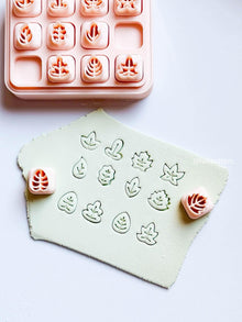 Mini Leaf Clay Earring Cutter Set Includes 12 Micro Leaf Shapes + Storage Case
