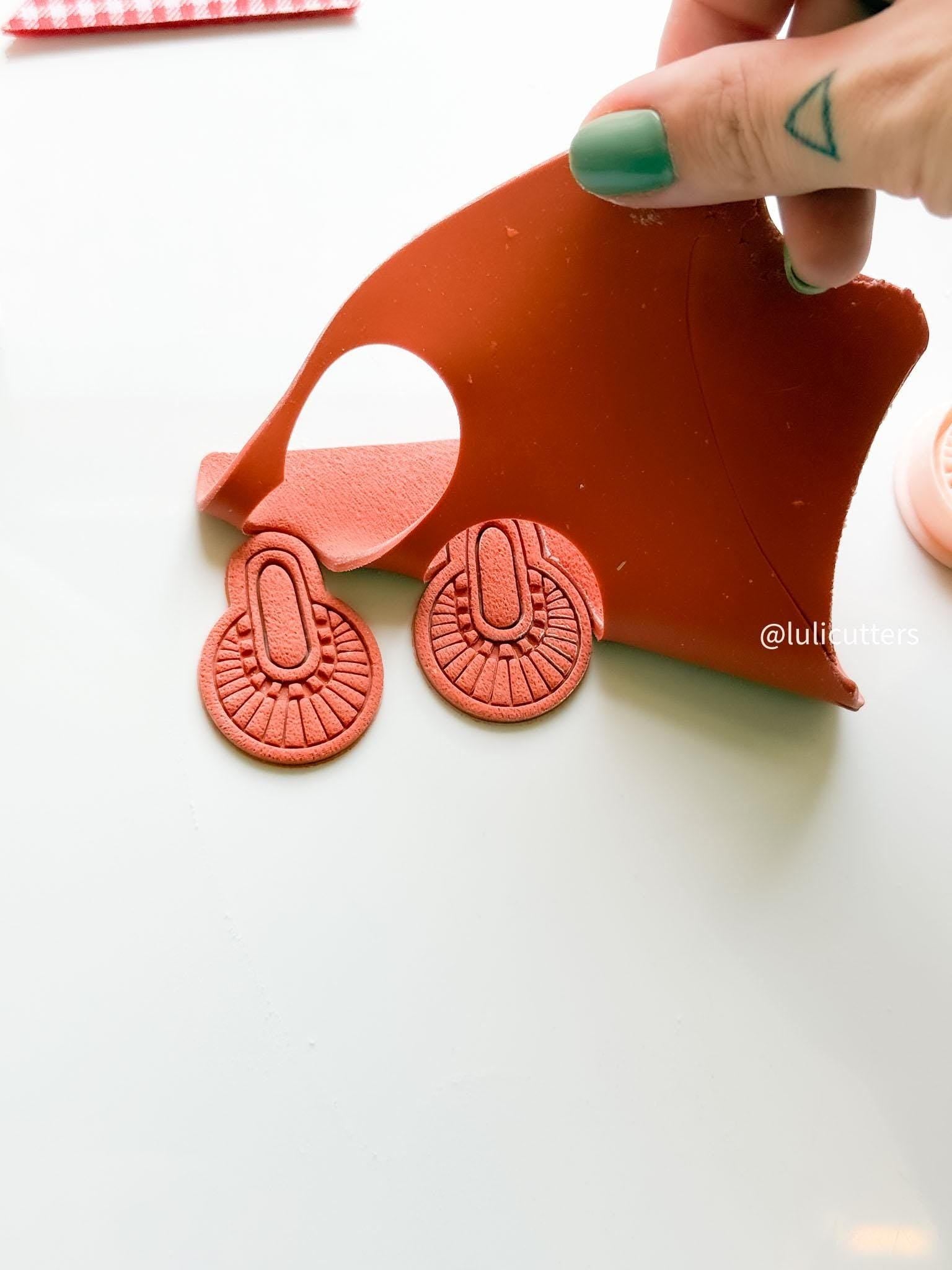 Boho Sunrise Cutter | Polymer Clay Earring Cutter with Imprint