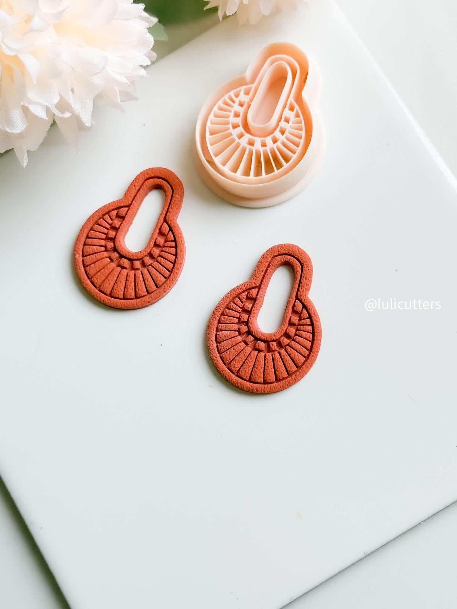 Boho Sunrise Cutter | Polymer Clay Earring Cutter with Imprint