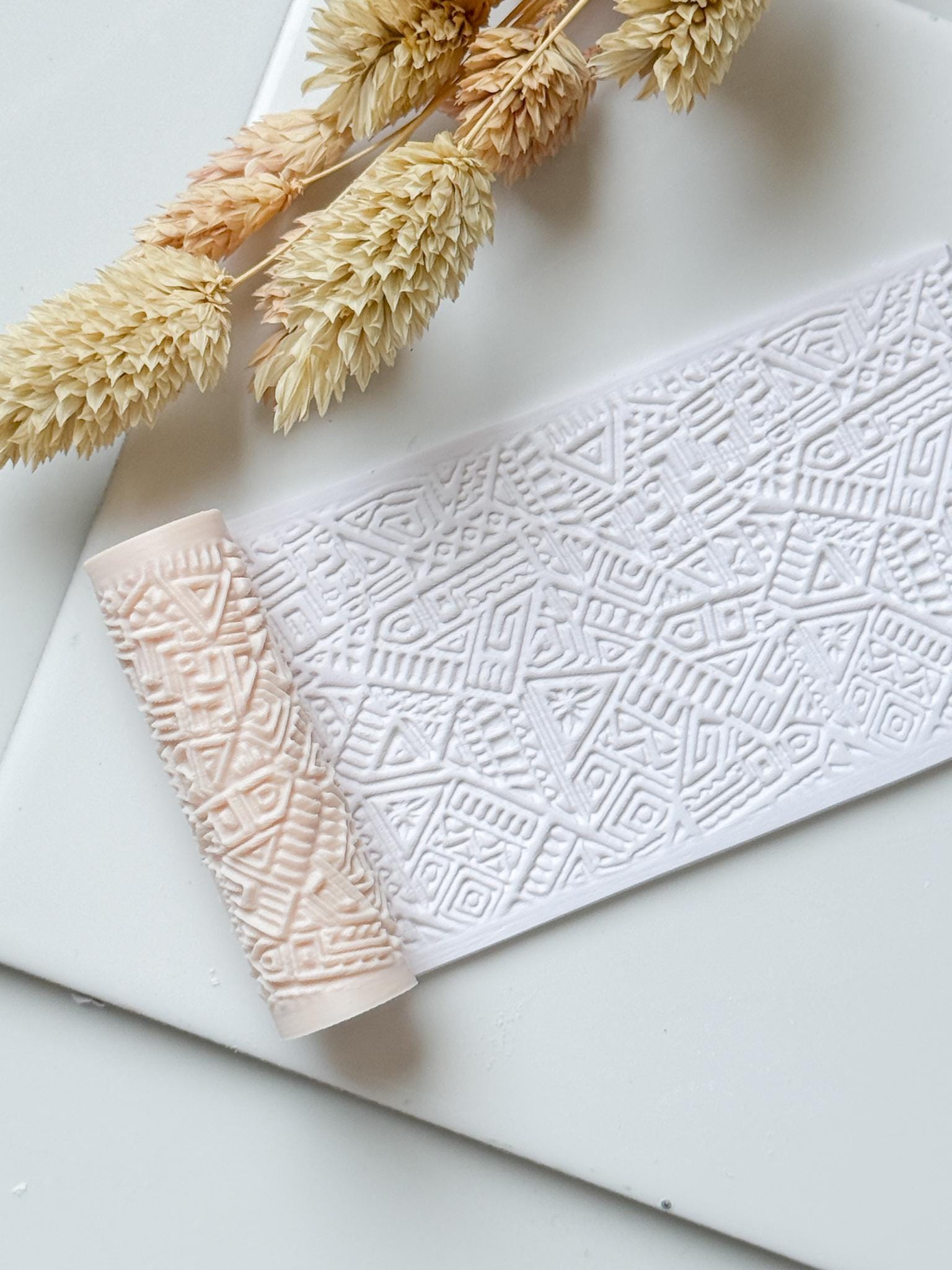 Abstract Geometric Polymer Clay Roller Embossing Texture Tool