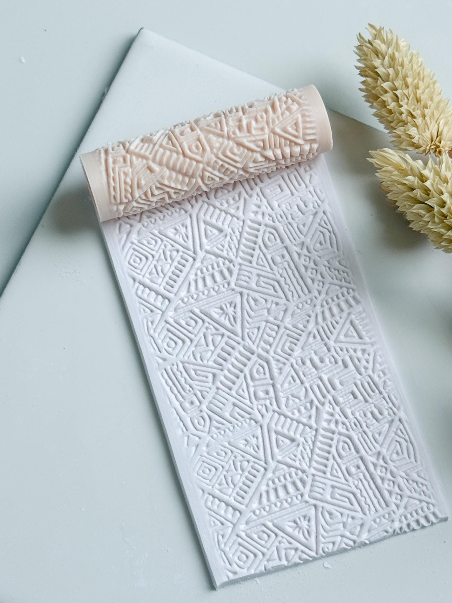 Abstract Geometric Polymer Clay Roller Embossing Texture Tool
