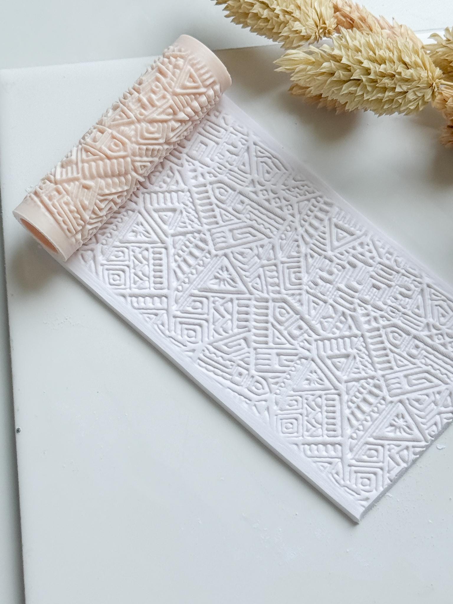 Abstract Geometric Polymer Clay Roller Embossing Texture Tool