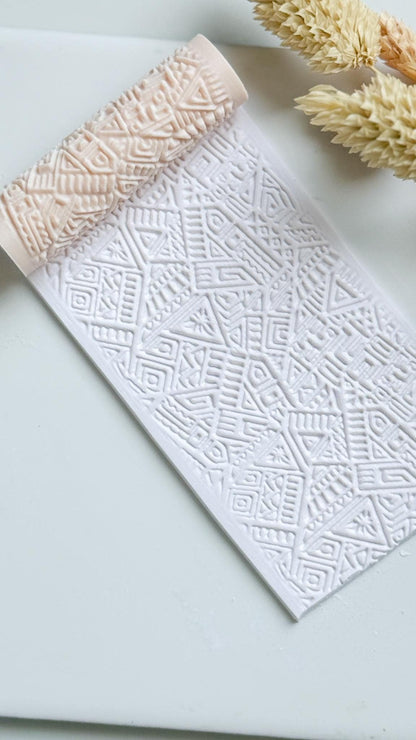 Abstract Geometric Polymer Clay Roller Embossing Texture Tool