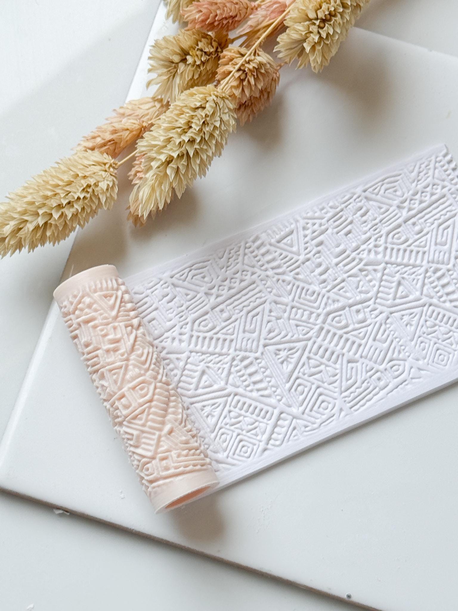 Abstract Geometric Polymer Clay Roller Embossing Texture Tool