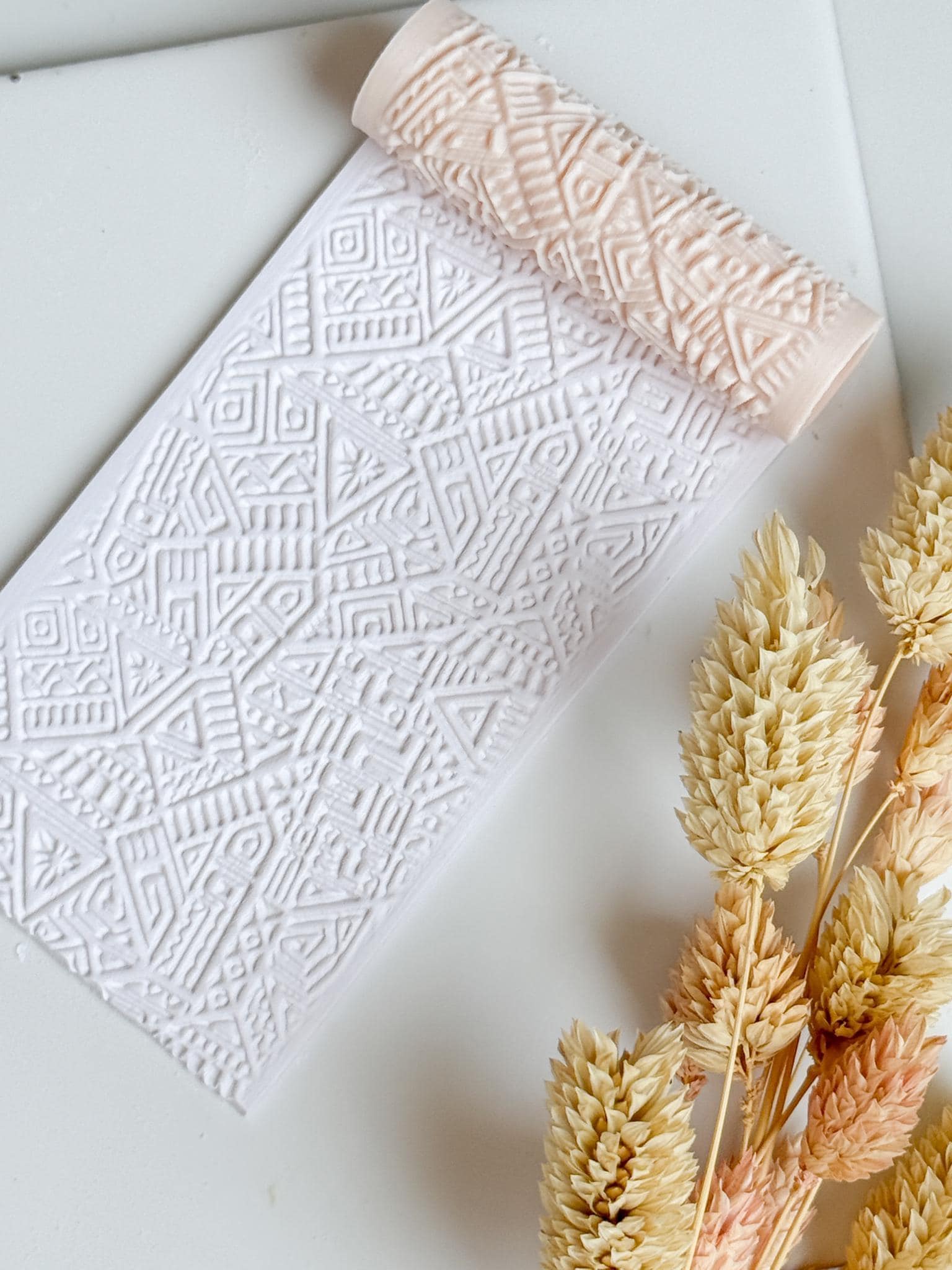 Abstract Geometric Polymer Clay Roller Embossing Texture Tool