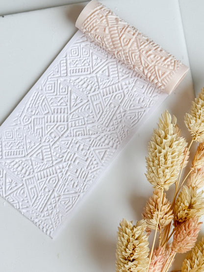 Abstract Geometric Polymer Clay Roller Embossing Texture Tool