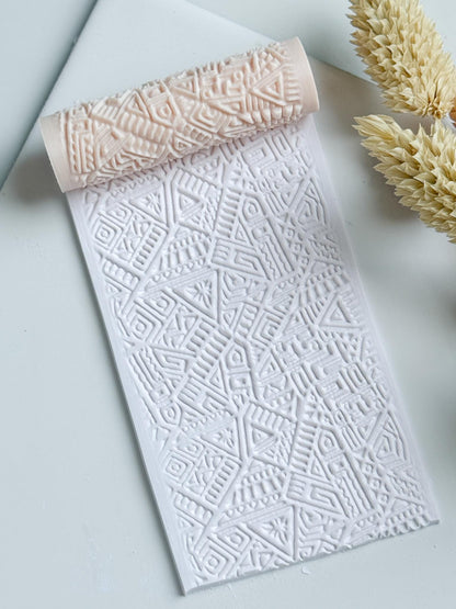Abstract Geometric Polymer Clay Roller Embossing Texture Tool